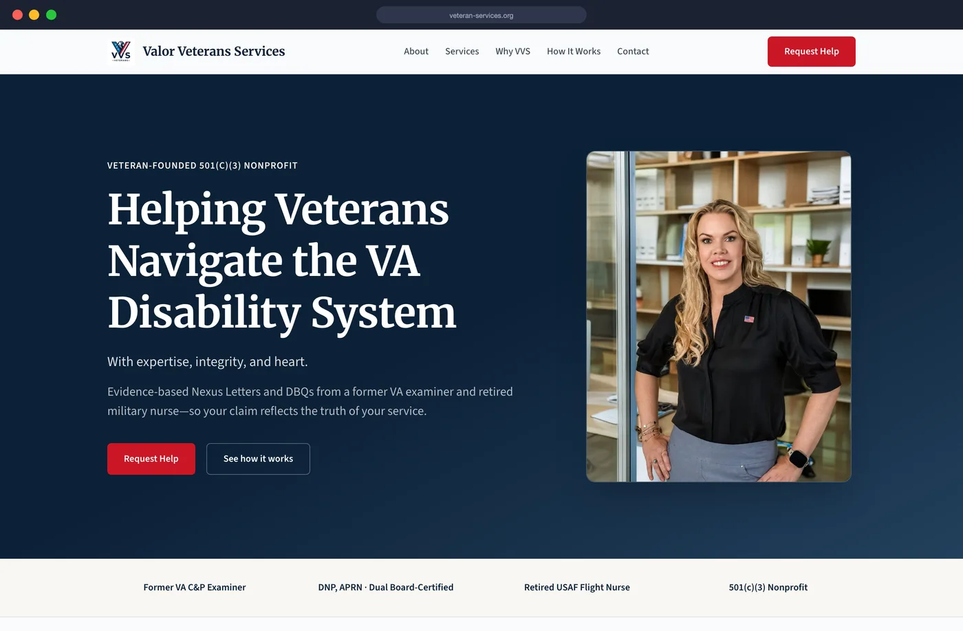 Valor Veterans Services secure intake website